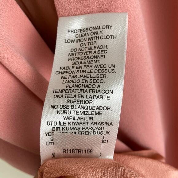 Tibi V Draped Midi Dress Size 0 Pink Haze Crepe Jumper Asymmetric Guest Designer - Picture 13 of 16